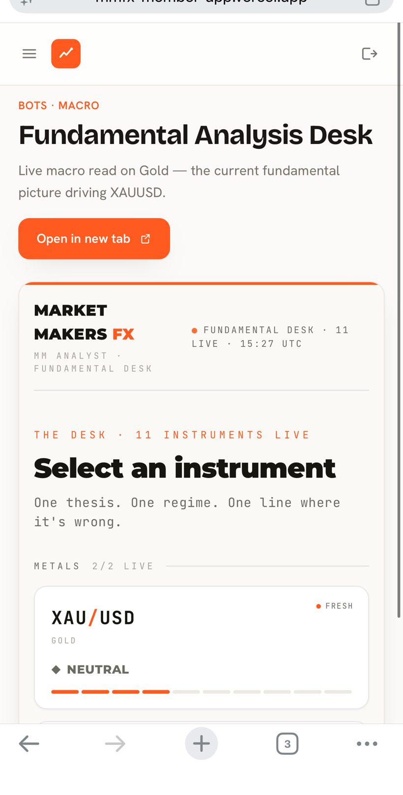 The Fundamental Analysis Desk inside the Market Makers app